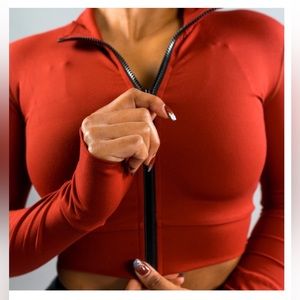 TYC Crop Jacket NWOT Sangria